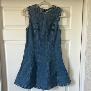 Abercrombie & Fitch Mila High-Neck Denim Mini Dress